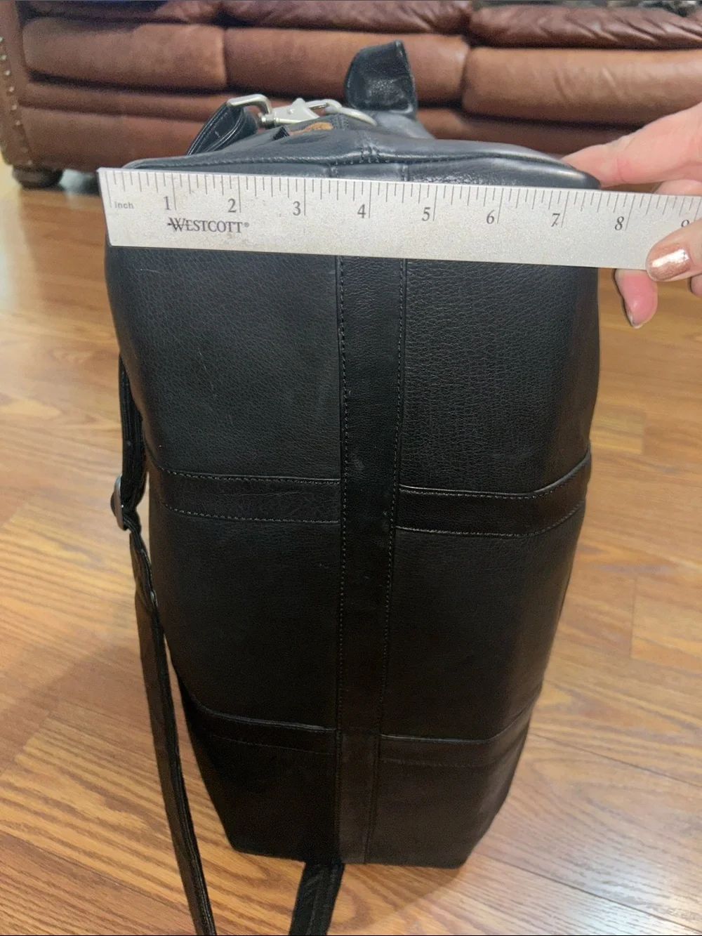Canyon Outdoors Leather Good Black Soft Leather Weekender XL Duffle Bag - Men